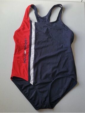 Polo by Ralph Lauren Navy, Red & White Racerback Swimsuit